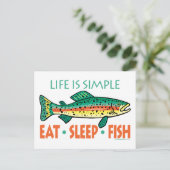 Funny Fishing Sprichwort Postkarte (Stehend Vorderseite)