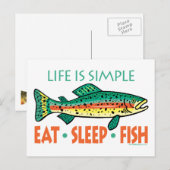 Funny Fishing Sprichwort Postkarte (Vorne/Hinten)