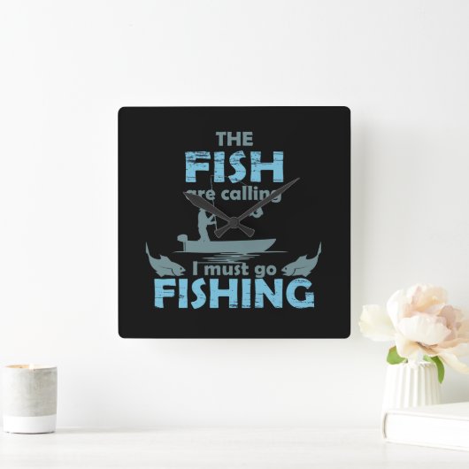 Funny Fishing Sprichwort Quadratische Wanduhr (Zuhause)