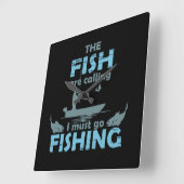 Funny Fishing Sprichwort Quadratische Wanduhr (Winkel)