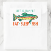 Funny Fishing Sprichwort Rechteckiger Aufkleber (Tasche)