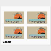 Funny Fishing Sprichwort Rechteckiger Aufkleber (Blatt)