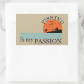 Funny Fishing Sprichwort Rechteckiger Aufkleber (Tasche)