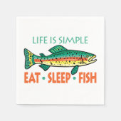 Funny Fishing Sprichwort Serviette (Vorderseite)