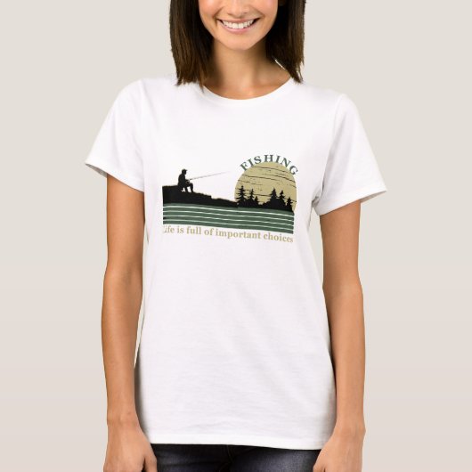 Funny Fishing Sprichwort T-Shirt (Vorderseite)