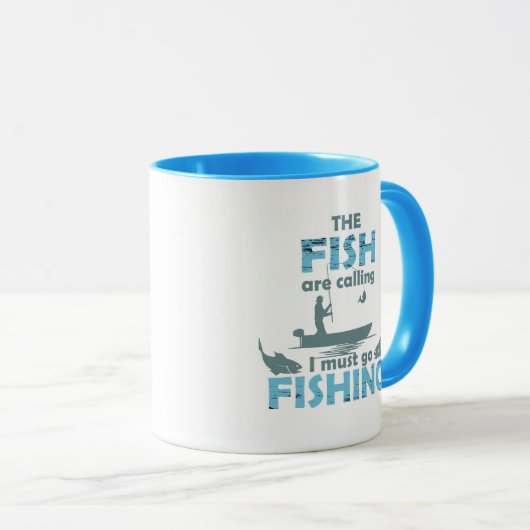 Funny Fishing Sprichwort Tasse (VorderseiteRechts)