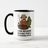 Funny Fishing Tasse - Angry Fisherman Cartoon Gift (Links)