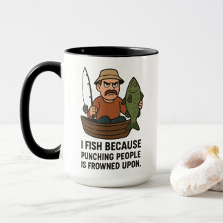 Funny Fishing Tasse - Angry Fisherman Cartoon Gift