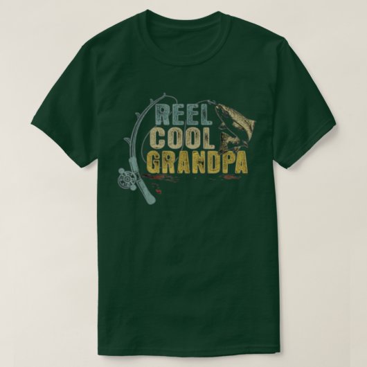 Funny Fishing tee Vintag Reel Cool Opa TShirt (Design vorne)