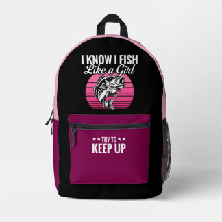 Funny Fishing Theme Bedruckter Rucksack