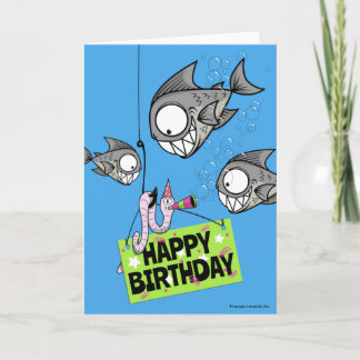 Funny Fishing Themed Birthday Card Karte