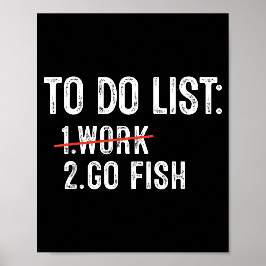 Funny Fishing To Do List Fisher Gift Dad Father An Poster (Vorne)