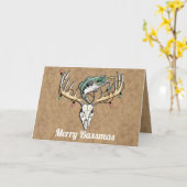 Funny Fishing und Jagen Weihnachten Gruß Karte (Gelbe Blume)