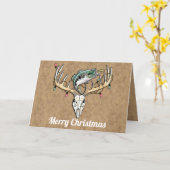 Funny Fishing und Jagen Weihnachten Gruß Karte (Gelbe Blume)