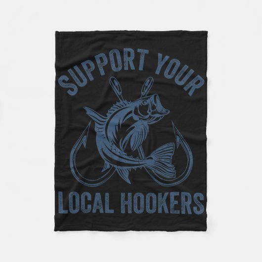 Funny Fishing Vater Joke Support Deine Gegend Fleecedecke (Vorderseite)