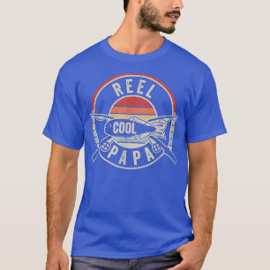 Funny Fishing Vintag Retro Reel Cool Papa Vater Jo T-Shirt