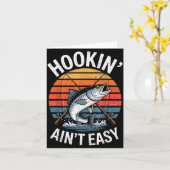 Funny Fishing Vintage Hookin' Ain't Easy Fisherman Karte (Gelbe Blume)