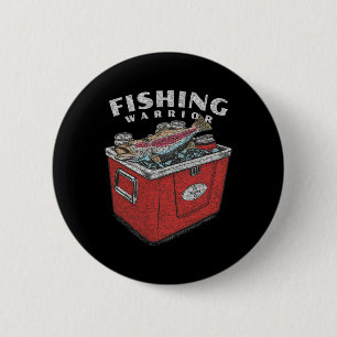Funny Fishing Warrior Sprichwort Fisherman Vintag Button