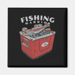 Funny Fishing Warrior Sprichwort Fisherman Vintag  Magnet