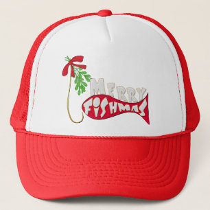 Funny Fishing Weihnachten frohe Fishmas Truckerkappe
