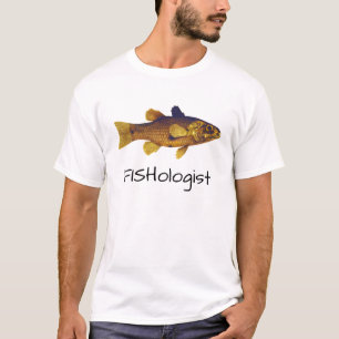 Funny Fishologist mit Vintager Illustration T-Shirt