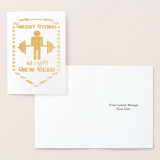 Funny Fitmas Fox Weihnachtskarte Folienkarte (Anzeige)