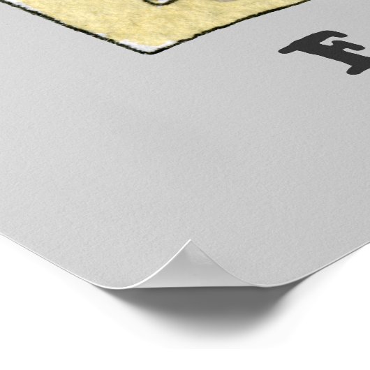 Funny Fitness Cartoon Poster Printing Grau (Ecke)