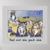 Funny Fitness Cartoon Poster Printing Grau (Vorne)