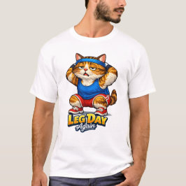 Funny Fitness Cat Illustration – Gym Meme T-Shirt