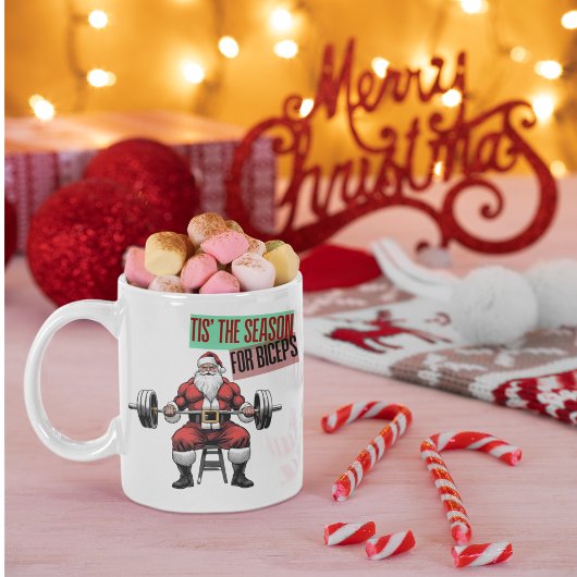 Funny Fitness Christmas Bicep Curls Barbell Kaffeetasse