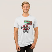 Funny Fitness Christmas Bicep Curls Barbell Tri-Blend Shirt (Vorderseite voll)