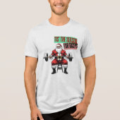 Funny Fitness Christmas Bicep Curls Barbell Tri-Blend Shirt (Vorderseite)
