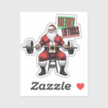 Funny Fitness Christmas Liftmas Barbell Santa Aufkleber<br><div class="desc">Fröhliche Weihnachtsfeiern - dieses festliche Gymnastikgeschenk zum Thema Weihnachten ist eine lustige Weihnachtsgrüße für die Fitness und das ideale Geschenk für Trainer oder Gymnastikpartner in Ihrem Leben. Dieses Design verfügt über ein super starkes und passendes Santa Claus Hebe ein Barbell, komplett geschluckt. Der Weihnachtsmann, die fröhliche und faule Figur, die...</div>