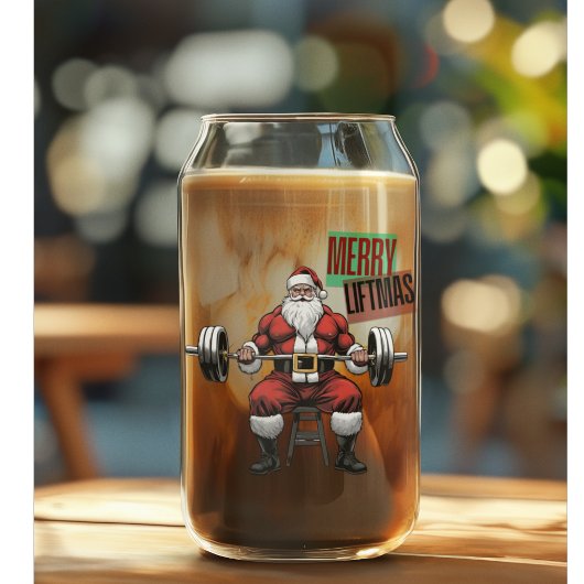 Funny Fitness Christmas Liftmas Barbell Santa Dosenglas