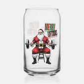 Funny Fitness Christmas Liftmas Barbell Santa Dosenglas (Vorderseite)