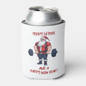 Funny Fitness Christmas Liftmas Barbell Santa Dosenkühler (Kanne Vorderseite)