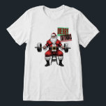 Funny Fitness Christmas Liftmas Barbell Santa Tri-Blend Shirt<br><div class="desc">Fröhliche Liftmas - dieses festliche, auf Weihnachten ausgerichtete Shirt ist eine lustige Fitness Weihnachtsgrüße und das ideale Geschenk für Trainer oder Gymnastikpartner in Ihrem Leben. Dieses Shirt verfügt über ein super starkes und passendes Santa Claus, das einen Barbell hochzieht, komplett geschluckt. Der Weihnachtsmann, die fröhliche und faule Figur, die für...</div>