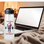 Funny Fitness Christmas Liftmas Barbell Santa Trinkflasche<br><div class="desc">Fröhliche Liftmas und ein frohes neues Rear - diese Wasserflasche ist eine lustige Weihnachtsgrüße der Fitness und das ideale Geschenk für Trainer oder Gymnastikpartner in Ihrem Leben. Dieser Wasserkrug hat einen super starken und passenden Weihnachtsmann, der einen Grill hochzieht, ganz geschluckt. Der Weihnachtsmann, die fröhliche und faule Figur, die für...</div>
