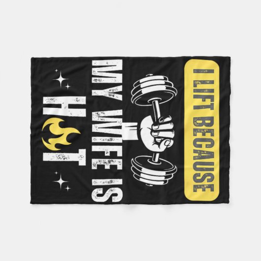 Funny Fitness Gym Rat I Lift Because My Wife Is Ho Fleecedecke (Vorderseite (Horizontal))