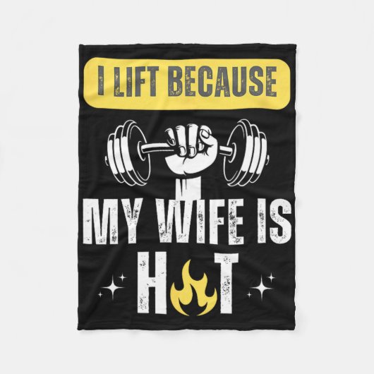 Funny Fitness Gym Rat I Lift Because My Wife Is Ho Fleecedecke (Vorderseite)