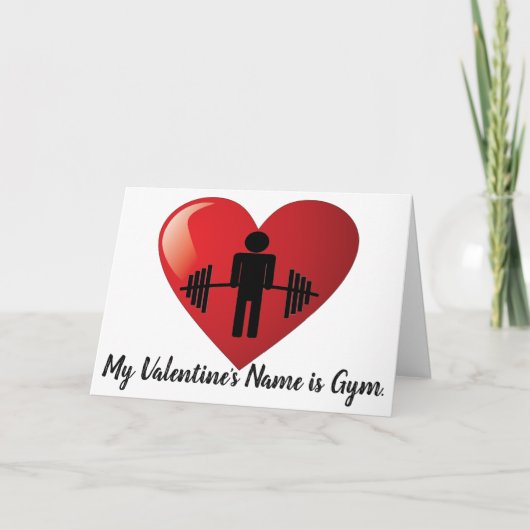 Funny Fitness Gym Valentine Feiertagskarte (Vorderseite)