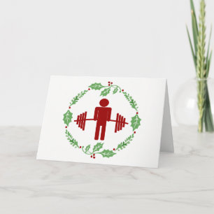 Funny Fitness Themed Christmas Card Feiertagskarte