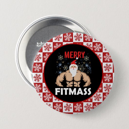 Funny Fitness Themed Weihnachts-Fitness-Trainer Button (Vorne & Hinten)