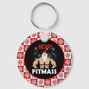 Funny Fitness Themed Weihnachts-Fitness-Trainer Schlüsselanhänger