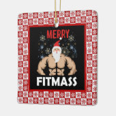 Funny Fitness Themed Weihnachts-Fitnessstudio Trai Keramikornament (Links)
