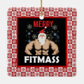 Funny Fitness Themed Weihnachts-Fitnessstudio Trai Keramikornament (Rückseite)