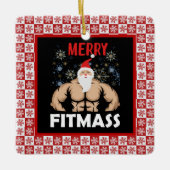 Funny Fitness Themed Weihnachts-Fitnessstudio Trai Keramikornament (Vorderseite)