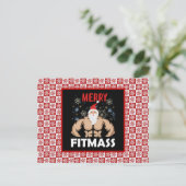 Funny Fitness Themed Weihnachts-Fitnessstudio Trai Postkarte (Stehend Vorderseite)