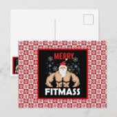 Funny Fitness Themed Weihnachts-Fitnessstudio Trai Postkarte (Vorne/Hinten)