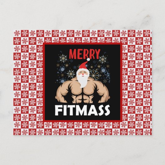 Funny Fitness Themed Weihnachts-Fitnessstudio Trai Postkarte (Vorderseite)